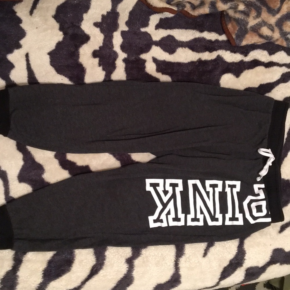 Size Medium dark gray pink sweats